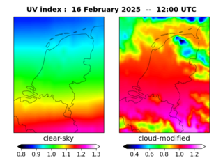 UV index map at 1200 UTC