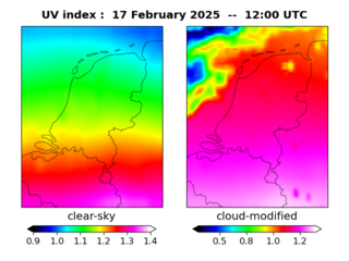 UV index map at 1200 UTC