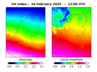 UV index map at 1200 UTC