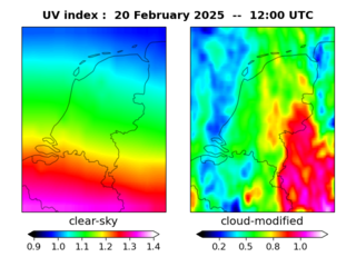 UV index map at 1200 UTC