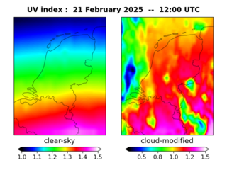 UV index map at 1200 UTC