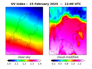 UV index map at 1200 UTC