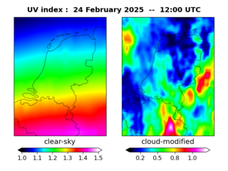 UV index map at 1200 UTC
