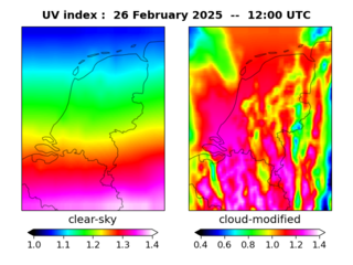 UV index map at 1200 UTC