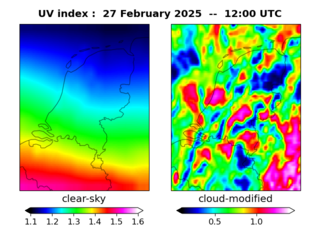 UV index map at 1200 UTC