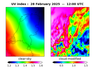 UV index map at 1200 UTC