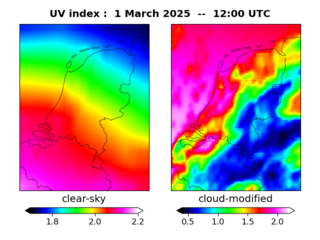 UV index map at 1200 UTC