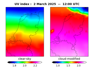 UV index map at 1200 UTC