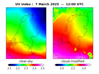 UV index map at 1200 UTC