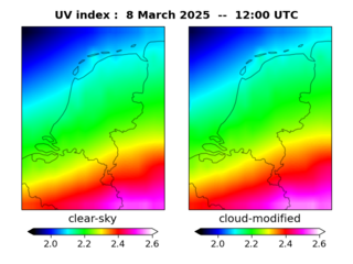 UV index map at 1200 UTC