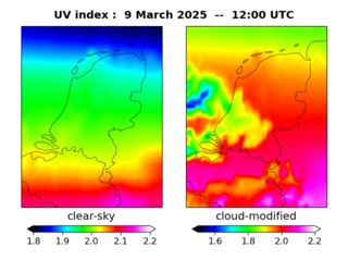 UV index map at 1200 UTC