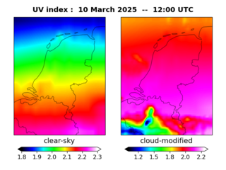 UV index map at 1200 UTC