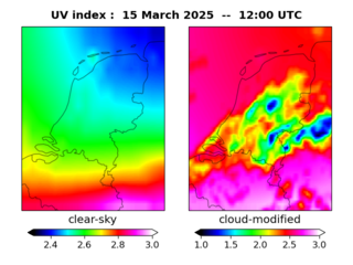 UV index map at 1200 UTC