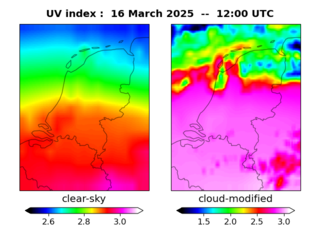 UV index map at 1200 UTC
