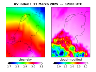 UV index map at 1200 UTC