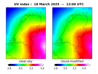 UV index map at 1200 UTC