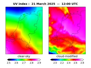 UV index map at 1200 UTC