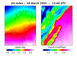 UV index map at 1200 UTC