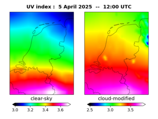 UV index map at 1200 UTC