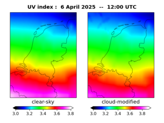UV index map at 1200 UTC