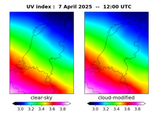 UV index map at 1200 UTC