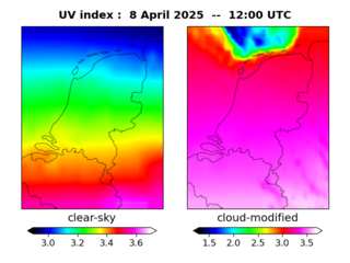 UV index map at 1200 UTC