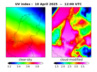 UV index map at 1200 UTC