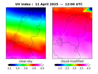 UV index map at 1200 UTC