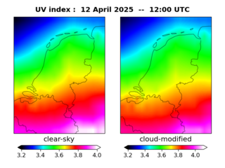 UV index map at 1200 UTC