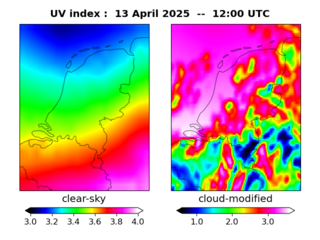 UV index map at 1200 UTC