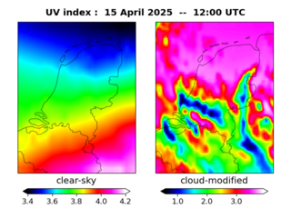 UV index map at 1200 UTC