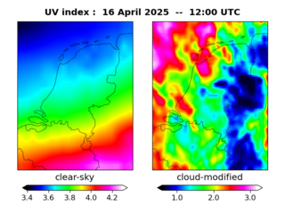 UV index map at 1200 UTC