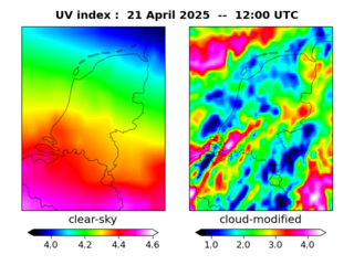 UV index map at 1200 UTC