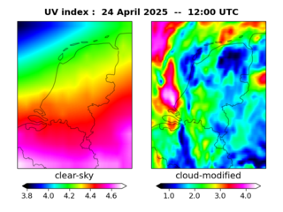UV index map at 1200 UTC