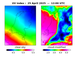UV index map at 1200 UTC