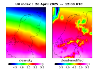 UV index map at 1200 UTC
