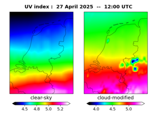 UV index map at 1200 UTC