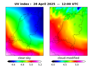 UV index map at 1200 UTC