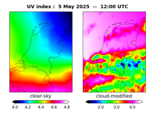 UV index map at 1200 UTC