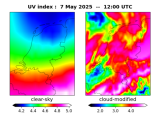 UV index map at 1200 UTC