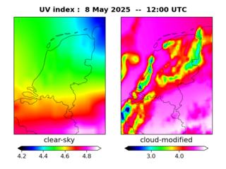 UV index map at 1200 UTC