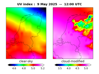 UV index map at 1200 UTC