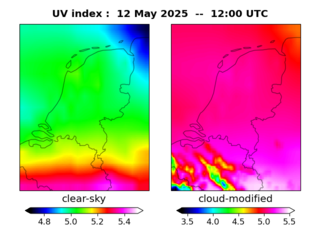 UV index map at 1200 UTC