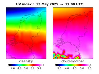 UV index map at 1200 UTC