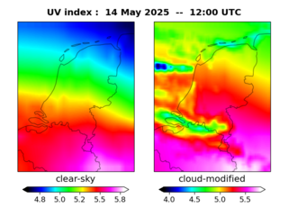UV index map at 1200 UTC