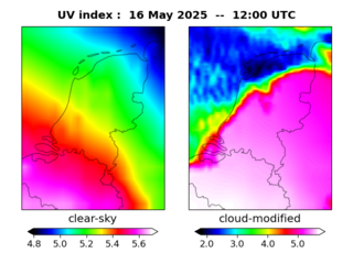UV index map at 1200 UTC