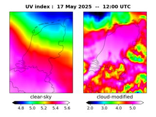 UV index map at 1200 UTC