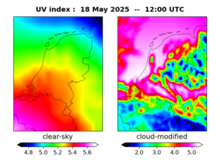 UV index map at 1200 UTC