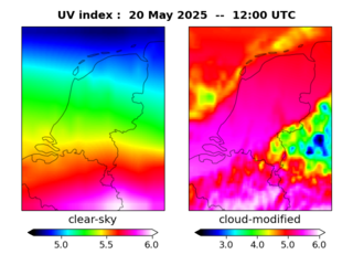 UV index map at 1200 UTC