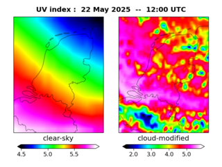 UV index map at 1200 UTC